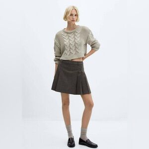 MANGO - GREY PLEATED MINI SKIRT
